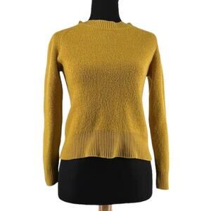 Pomandere sweater wool linen blend yellow minimalist fitted sweater sz 6